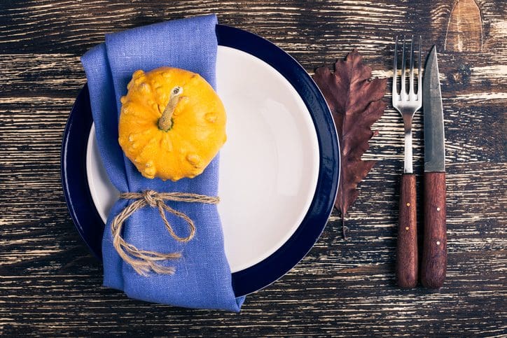 Gill Insurance | Rustic autumn place setting with miniature pumpkin